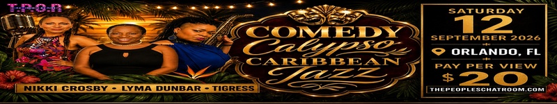 Comedy Calypso Caribbean Jazz — Saturday 12 September 2026 in Orlando, pay per view $20