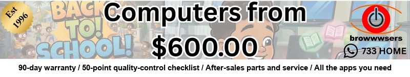 Computers from $600 — 90-day warranty, 50-point quality-control checklist, after-sales parts and service