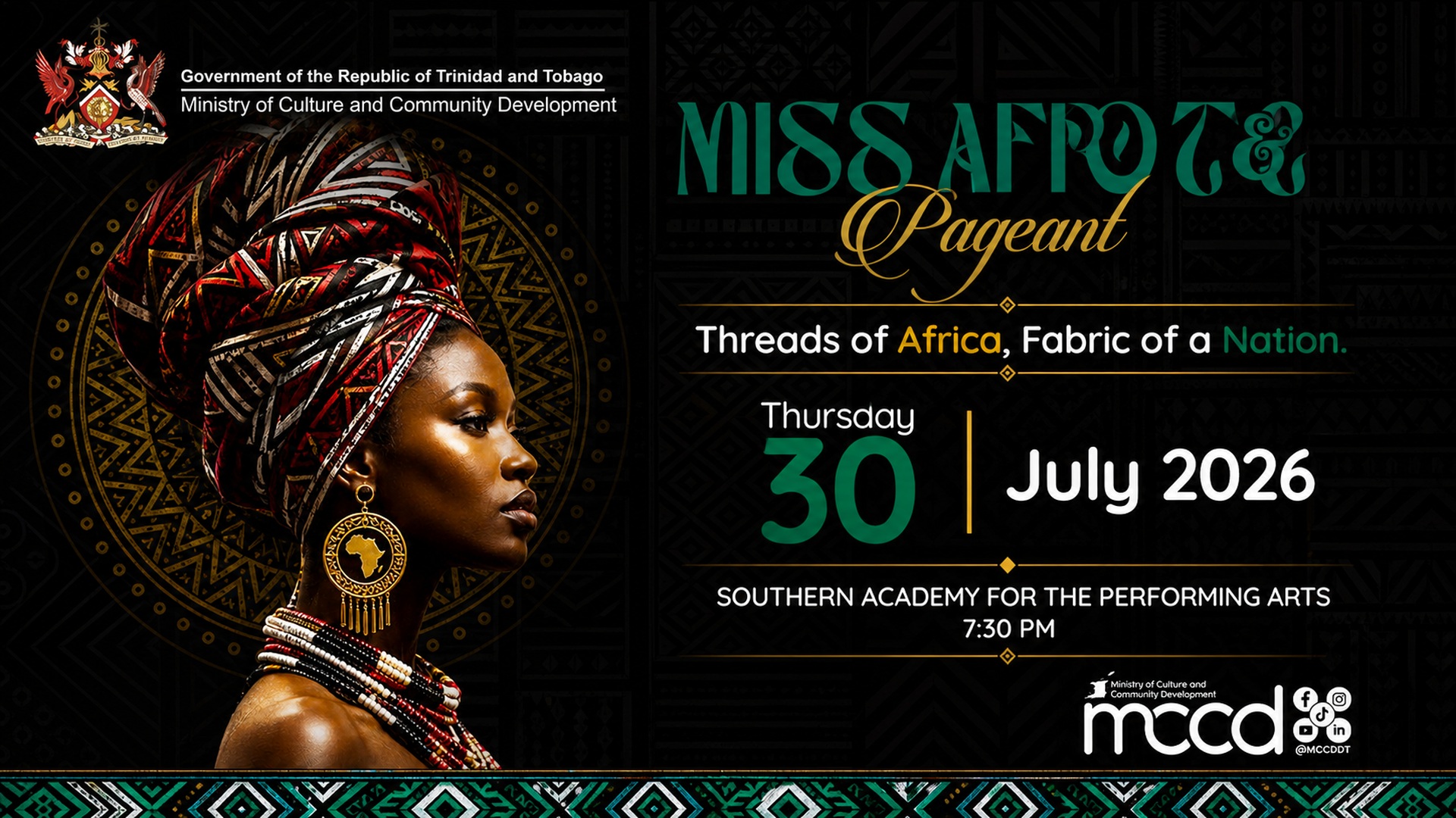 Miss Afro T&T Pageant — Threads of Africa, Fabric of a Nation