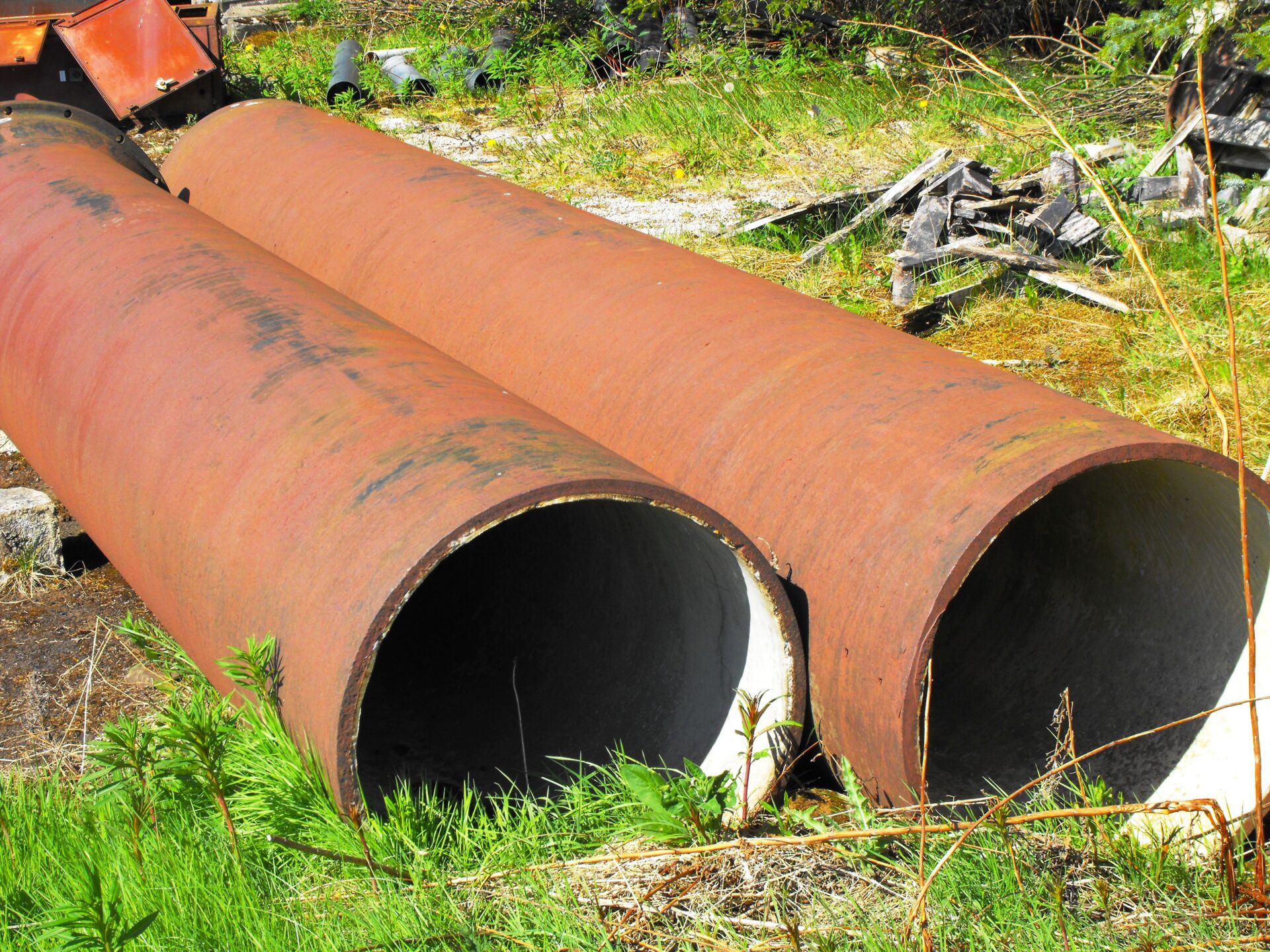 File photograph: water-main pipe, 30 April 2011. Infrastructure context only; not WASA works.