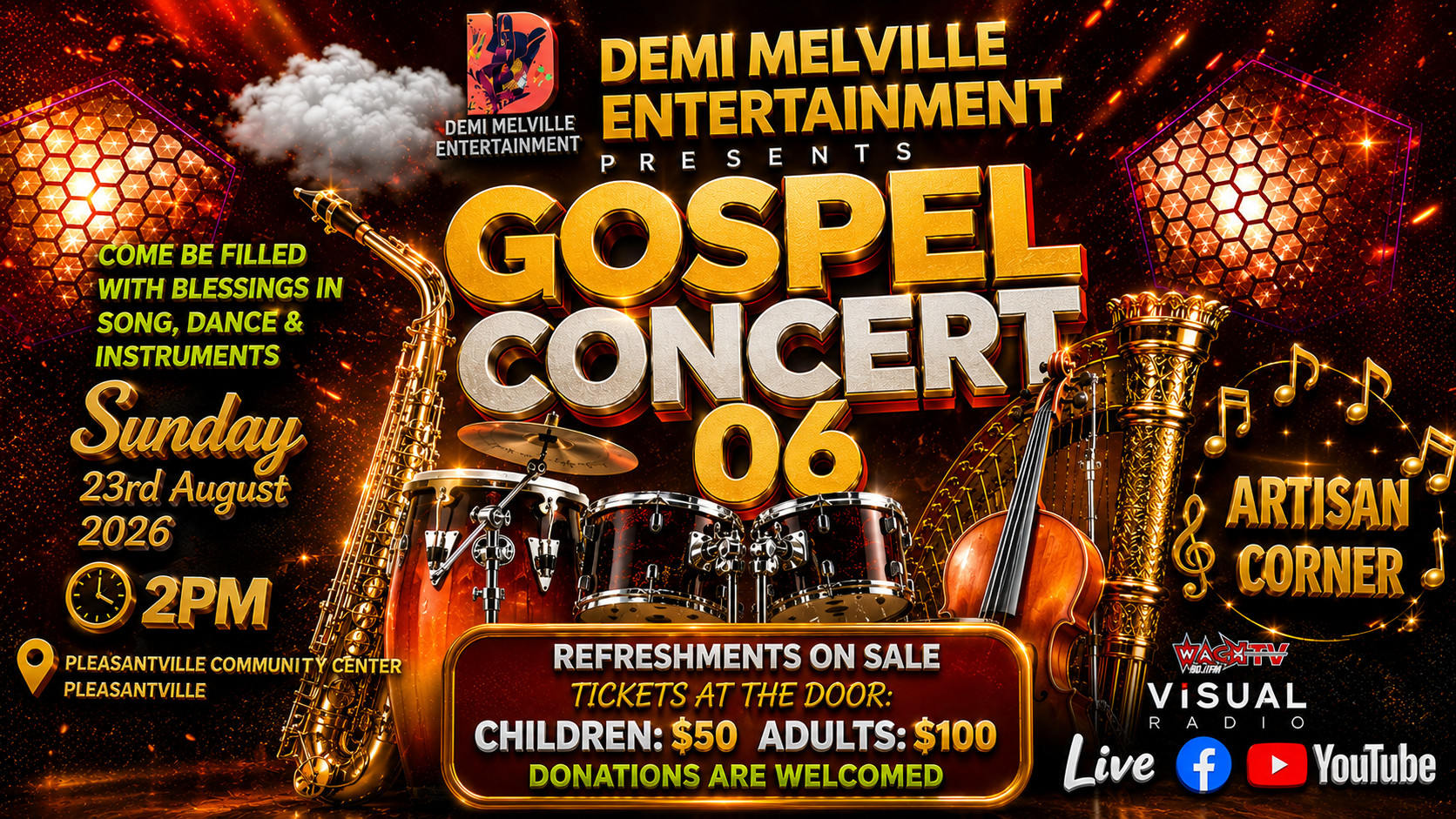 Gospel Concert 06 — Sunday 23 August 2026 at 2 PM, Pleasantville Community Center